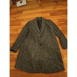 Women's Stradivarius Women's Black,White,And Gray Pea Coat Large